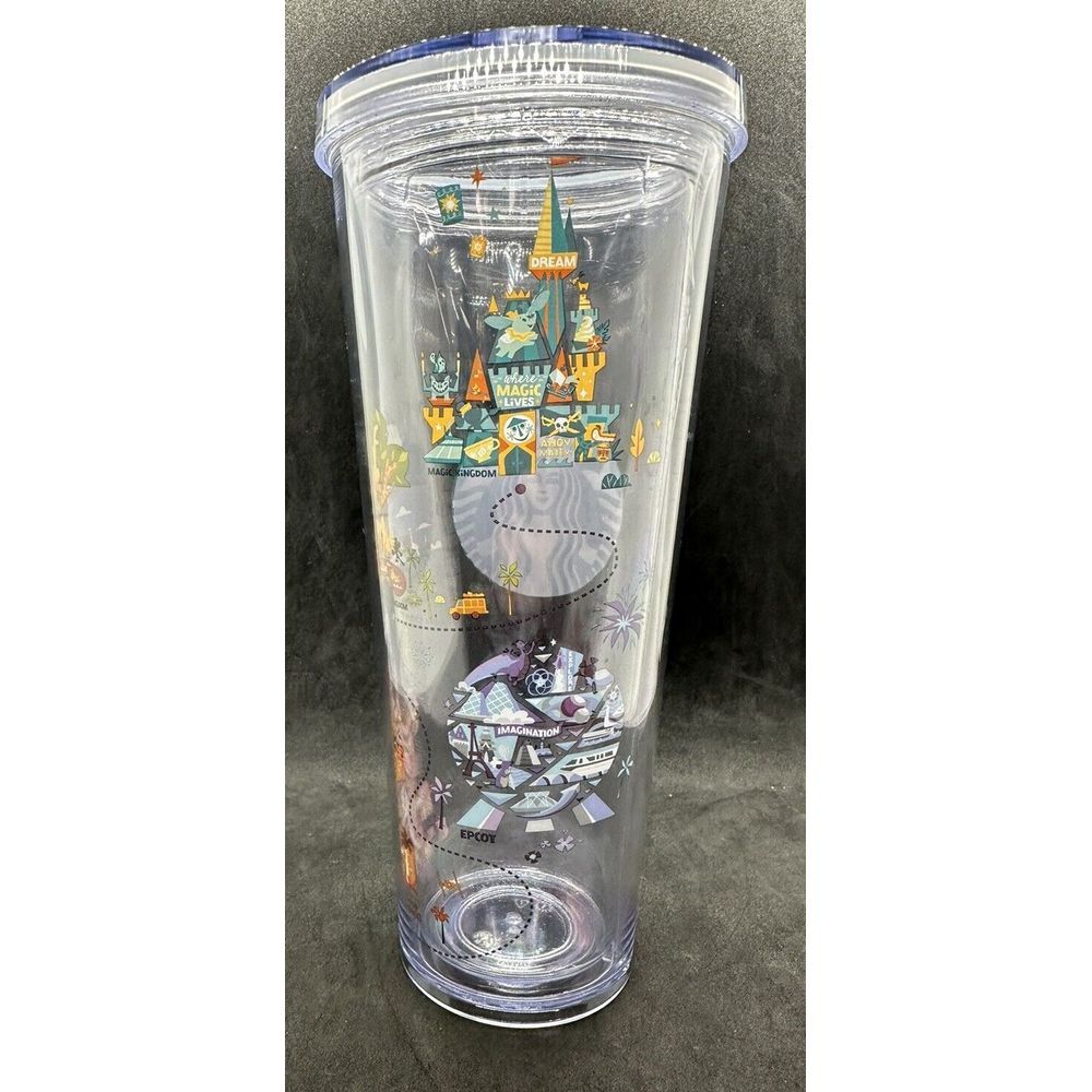 2020 Starbucks Disney World Parks Icons Map Cold Cup Venti Plastic Tumbler